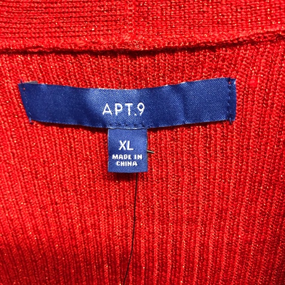 NWT Apt. 9 red sparkly cardigan sweater - Picture 2 of 3